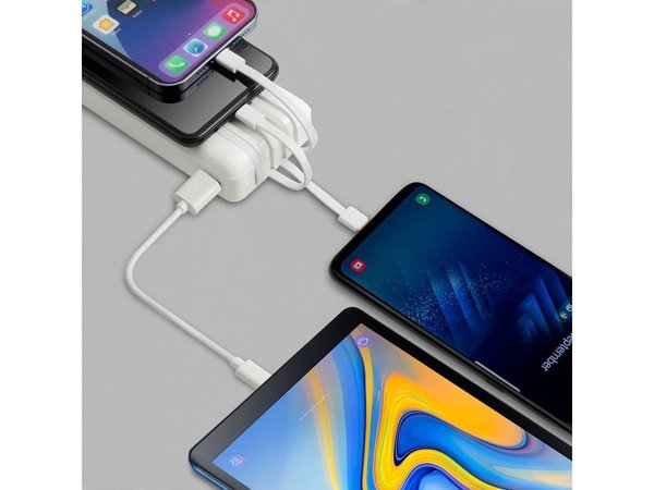 Внешний аккумулятор с дисплеем и встроенными кабелями VA2220, 20000 mAh - Внешний аккумулятор с дисплеем и встроенными кабелями VA2220, 20000 mAh