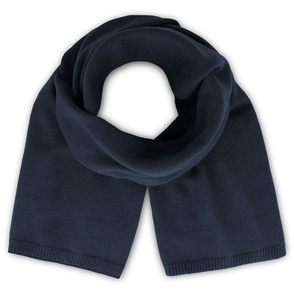 Шарф вязаный WIND SCARF-S - Шарф вязаный двойной "WIND SCARF-S", тёмно-синий,100% переработанный полиэстер