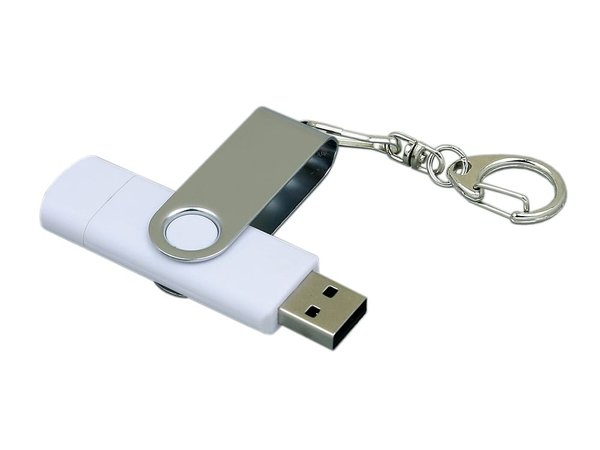 USB 2.0- флешка на 32 Гб с поворотным механизмом и дополнительным разъемом Micro USB - USB 2.0- флешка на 32 Гб с поворотным механизмом и дополнительным разъемом Micro USB