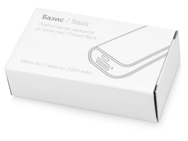 Внешний аккумулятор «Basis», 2000 mAh - Внешний аккумулятор «Basis», 2000 mAh