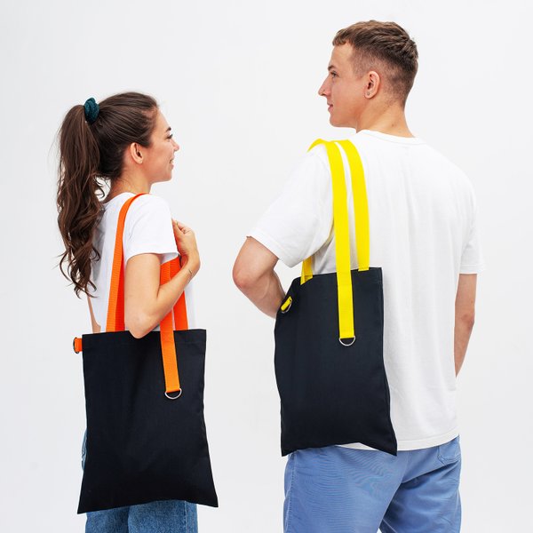 Шоппер Superbag black - Шоппер Superbag black (чёрный с оранжевым)