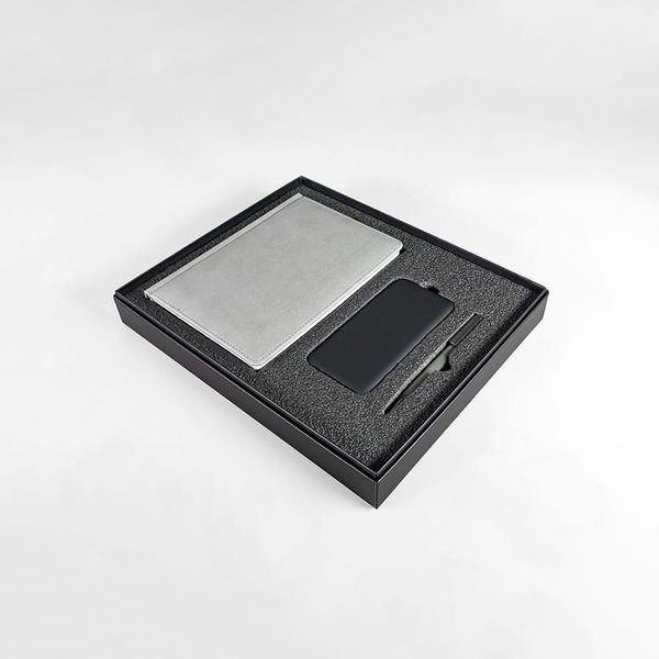 Набор подарочный BLISS: ежедневник, ручка и power bank в коробке с ложементом - Набор подарочный BLISS: ежедневник, ручка и power bank в коробке с ложементом