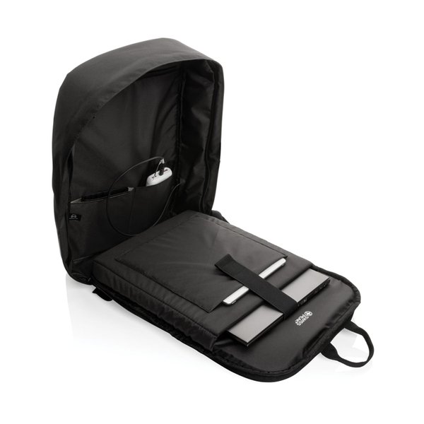 Антикражный рюкзак для ноутбука Swiss Peak с RFID-защитой из rPET AWARE™, 15,6’’ - Антикражный рюкзак для ноутбука Swiss Peak с RFID-защитой из rPET AWARE™, 15,6’’