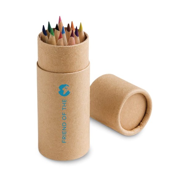 Пенал CYLINDER с 12 цветными карандашами - Пенал CYLINDER с 12 цветными карандашами