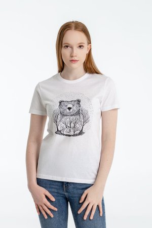 футболка женская bear, белая