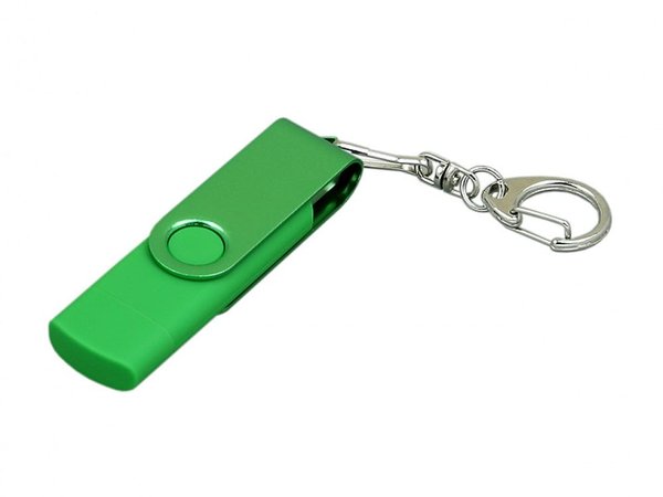 USB 2.0- флешка на 16 Гб с поворотным механизмом и дополнительным разъемом Micro USB - USB 2.0- флешка на 16 Гб с поворотным механизмом и дополнительным разъемом Micro USB