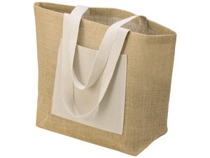 сумка jute джутовая с широким дном и карманом