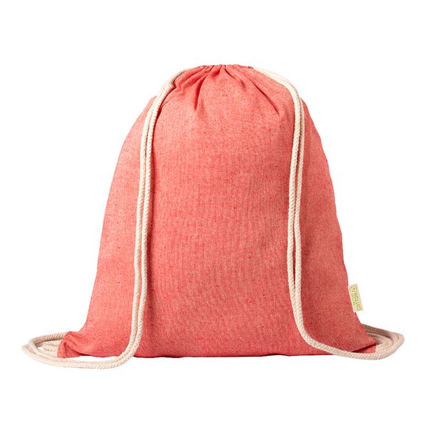 Рюкзак KONIM из переработанного хлопка - Рюкзак KONIM, красный, 42x38 см, 100% переработанный хлопок, 120 г/м2