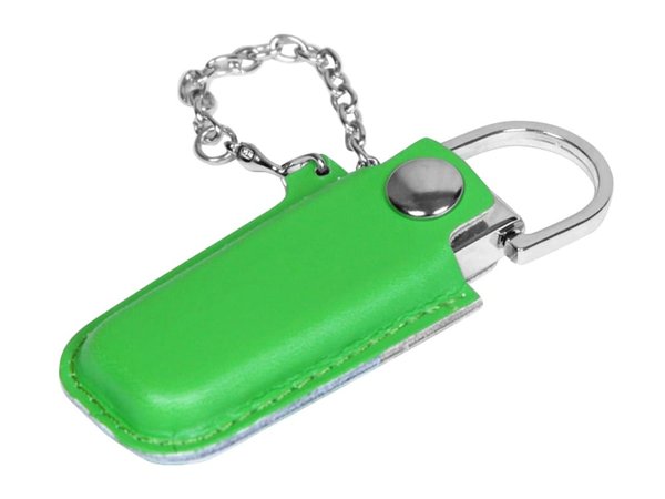 USB 2.0- флешка на 16 Гб в массивном корпусе с кожаным чехлом - USB 2.0- флешка на 16 Гб в массивном корпусе с кожаным чехлом