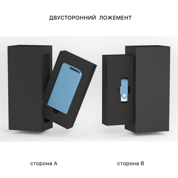 Набор зарядное "Theta" 4000 mAh + флеш-карта "Vostok" 16Гб в футляре, голубой, покрытие soft touch - Набор зарядное "Theta" 4000 mAh + флеш-карта "Vostok" 16Гб в футляре, голубой, покрытие soft touch голубой