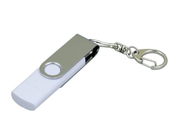 USB 2.0- флешка на 32 Гб с поворотным механизмом и дополнительным разъемом Micro USB - USB 2.0- флешка на 32 Гб с поворотным механизмом и дополнительным разъемом Micro USB
