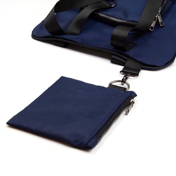 Шоппер Superbag Pocket, с внутренним креплением (карабин) и чехлом для мелочей - Шоппер Superbag Pocket, с внутренним креплением (карабин) и чехлом для мелочей (темно-синий с черным)