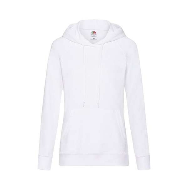 Толстовка женская без начеса LIGHTWEIGH HOODED SWEAT 240 - Толстовка женская "LIGHTWEIGHT", белый_L, 80% хлопок, 20% полиэстер, 240 г/м2