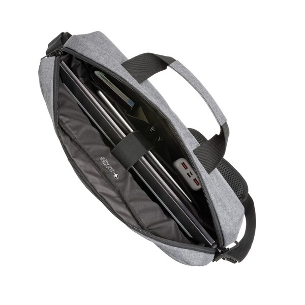 Сумка для ноутбука Swiss Peak с RFID-защитой из rPET AWARE™, 15,6’’ - Сумка для ноутбука Swiss Peak с RFID-защитой из rPET AWARE™, 15,6’’