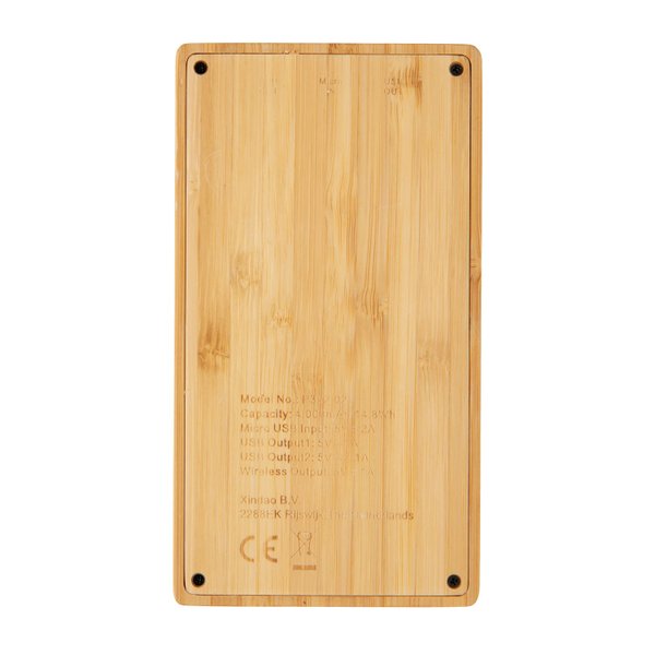 Экологичный внешний аккумулятор Bamboo, 4000 mAh - Экологичный внешний аккумулятор Bamboo, 4000 mAh