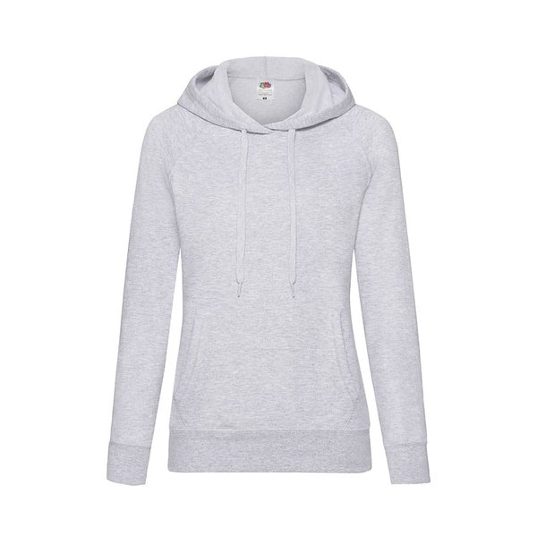 Толстовка женская без начеса LIGHTWEIGH HOODED SWEAT 240 - Толстовка женская "LIGHTWEIGHT", серый_S, 80% хлопок, 20% полиэстер, 240 г/м2
