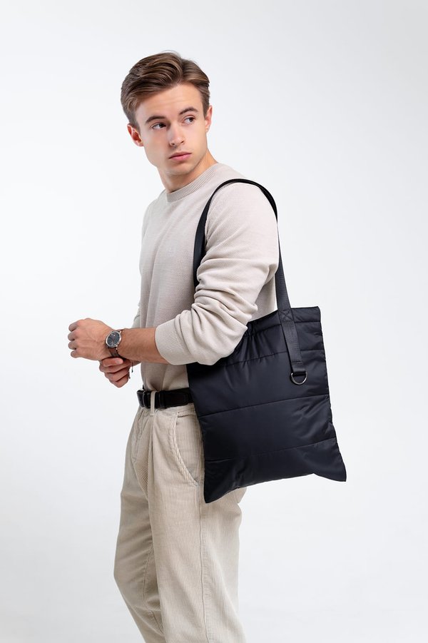 Шоппер Superbag Bubble, стёганый, с магнитной кнопкой - Шоппер Superbag Bubble, стёганый, с магнитной кнопкой (черный)
