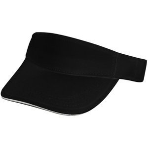 козырек active, черный с белым кантом