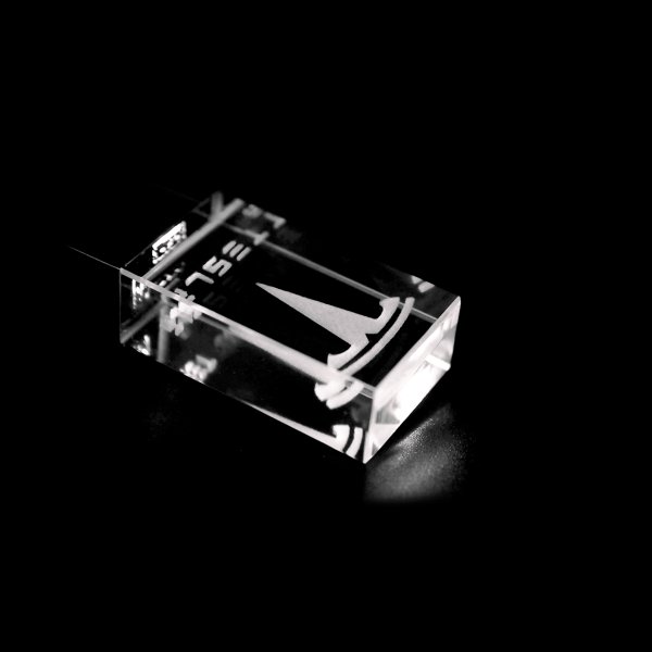 Флешка Moon 16 Гб - Флешка Moon 16 Гб, белая подсветка
