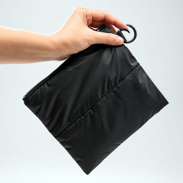 Органайзер для мелочей Superbag Bubble, стёганый, на молнии, с креплением на кольцо-карабин - Органайзер для мелочей Superbag Bubble, стёганый, на молнии, с креплением на кольцо-карабин (черный)