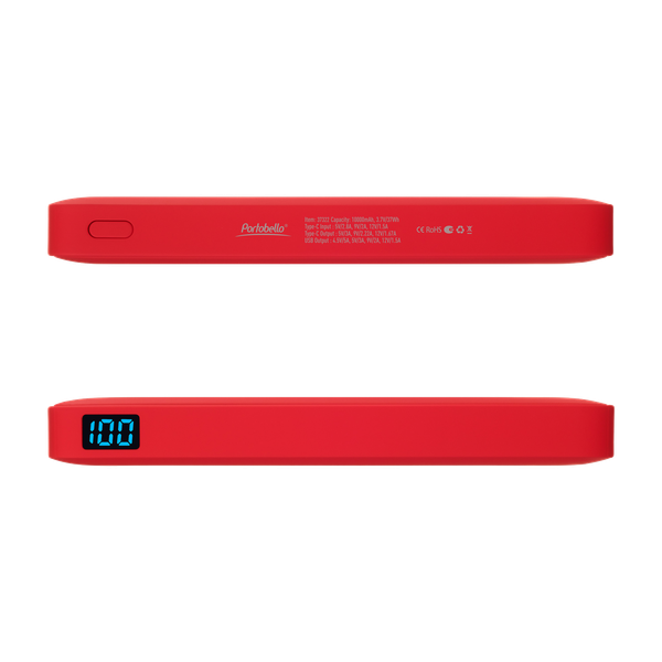 Внешний аккумулятор с подсветкой Анкор Плюс PD (Ancor PD Plus) 10000 mAh, красный