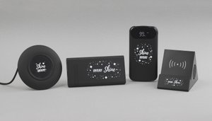 bluetooth колонка-подставка "rock" 3вт с беспроводным зарядным устройством и подсветкой логотипа