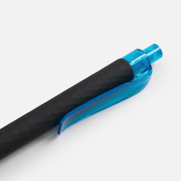 Ручка шариковая Prodir QS01 PRT-T Soft Touch, черная с голубым
