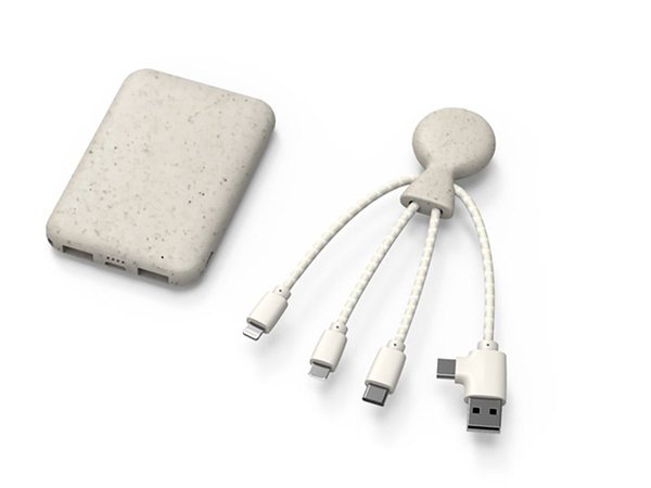 Внешний аккумулятор «BioPack» c кабелем «Mr. Bio», 5000 mAh - Внешний аккумулятор «BioPack» c кабелем «Mr. Bio», 5000 mAh