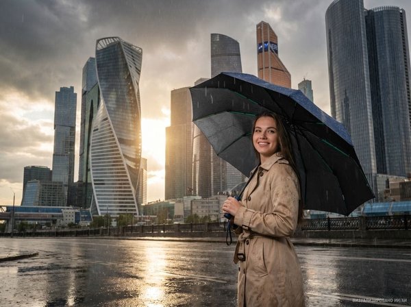 Зонт складной с УФ-защитой Ribstar, темно-синий