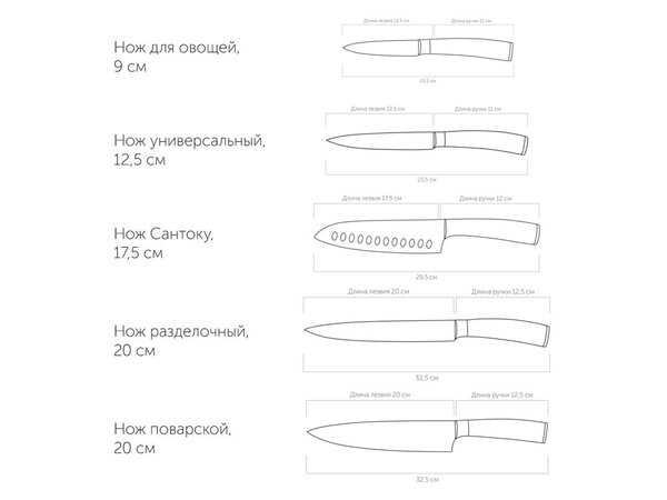 Набор из 5 кухонных ножей и блока для ножей с ножеточкой «DANA» - Набор из 5 кухонных ножей и блока для ножей с ножеточкой «DANA»