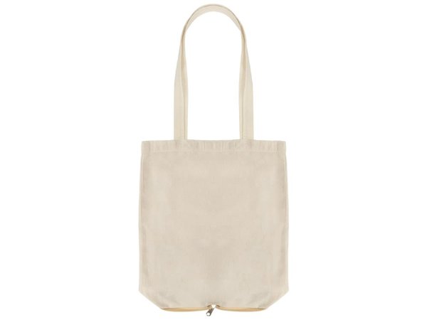 Складная сумка Jute из хлопка и джута с карманом - Складная сумка Jute из хлопка и джута с карманом