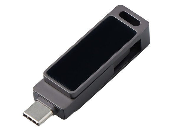 USB3.0/ Type-C флешка 2в1 на 32 ГБ «Спинлайт» с подсветкой - USB3.0/ Type-C флешка 2в1 на 32 ГБ «Спинлайт» с подсветкой