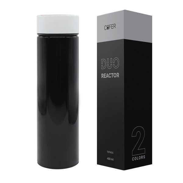 Термос Reactor duo black с датчиком температуры - Термос Reactor duo black с датчиком температуры (черный с белым)