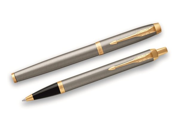 Набор Parker «IM Core Brushed Metal GT»: ручка шариковая, ручка роллер - Набор Parker «IM Core Brushed Metal GT»: ручка шариковая, ручка роллер