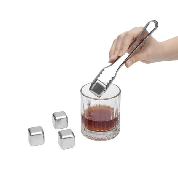 Набор кубиков льда COOLING CUBES в бархатном мешочке, черный, серебристый - Набор кубиков льда COOLING CUBES в бархатном мешочке, черный, серебристый