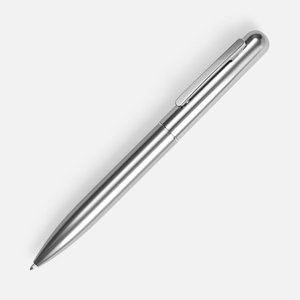 ручка шариковая scribo, серо-стальная