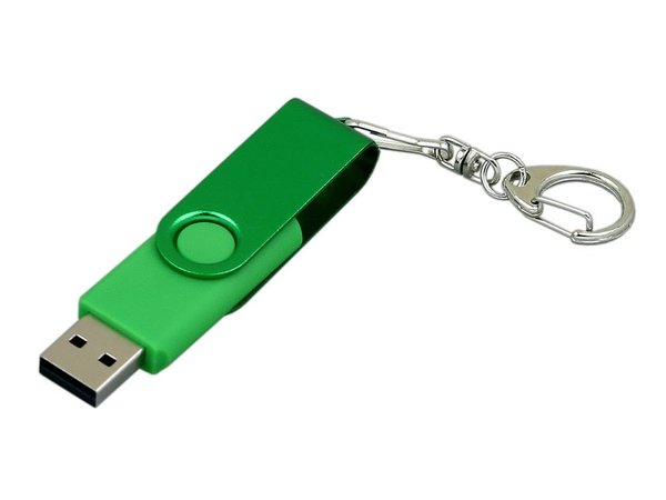 USB 2.0- флешка промо на 32 Гб с поворотным механизмом и однотонным металлическим клипом - USB 2.0- флешка промо на 32 Гб с поворотным механизмом и однотонным металлическим клипом