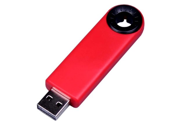 USB 2.0- флешка промо на 32 Гб прямоугольной формы, выдвижной механизм - USB 2.0- флешка промо на 32 Гб прямоугольной формы, выдвижной механизм