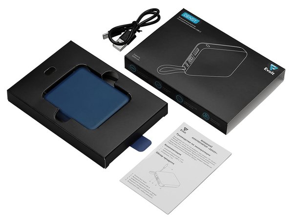 Внешний аккумулятор со встроенным кабелем USB-C «Дэнси», 5000 мАч - Внешний аккумулятор со встроенным кабелем USB-C «Дэнси», 5000 мАч