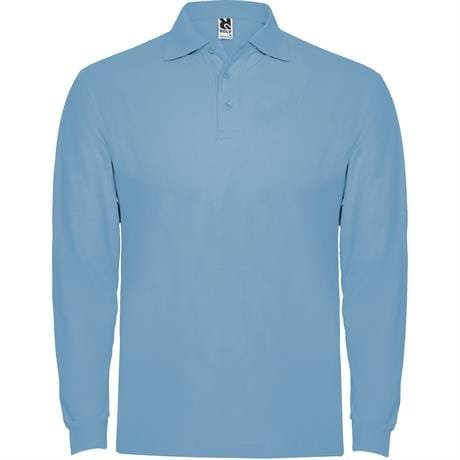 Футболка поло ESTRELLA L/S мужская - Футболка поло ESTRELLA L/S мужская, НЕБЕСНО-ГОЛУБОЙ 3XL