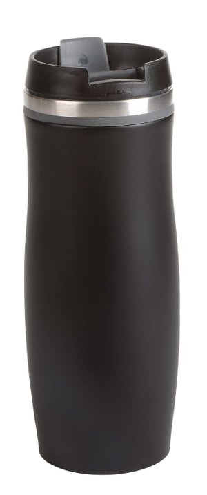 кружка дорожная двустенная dark crema, черная, серая